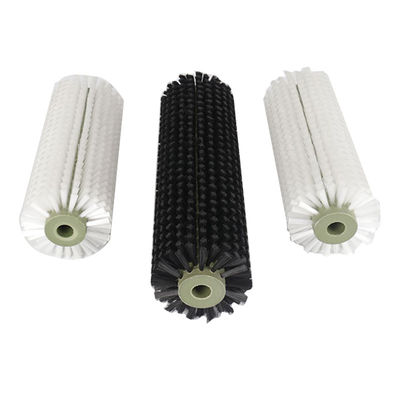 Black Nylon Industrial Cylindrical Brush Roller For Cleaning