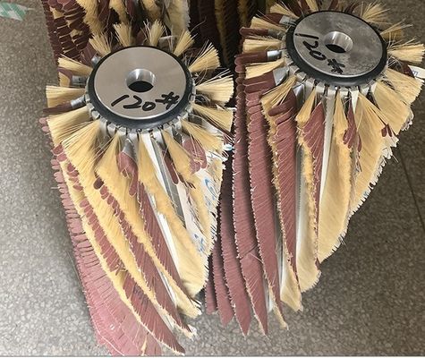 Customized Grit 240 Sandpaper And Sisal Cylinder Roller Brush For Polished Wood Board Surface