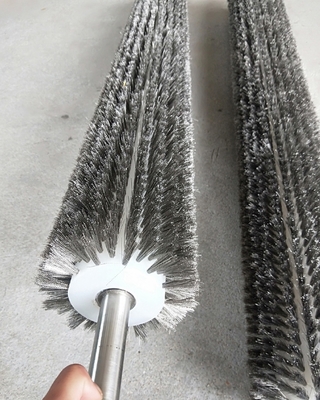 Custom Industrial Roller Brush Stainless Steel Wire Roller Brush Plastic tube hair transplantation brushes For Polishing