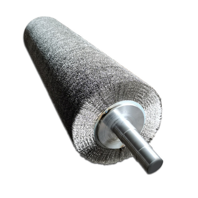 Customized Industrial Cylindrical Stainless Steel Wire Wrap Roller Brush For Wood Polishing
