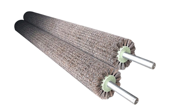 Industrial Cylindrical Brush Custom Horsehair Roller Brush For Wood And Metal Polishing