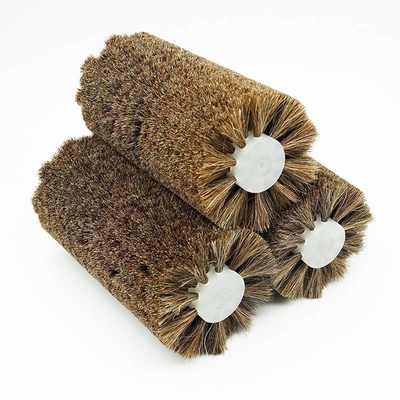 Industrial Cylindrical Brush Custom Horsehair Roller Brush For Wood And Metal Polishing