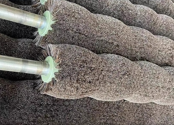 Industrial Custom Roller Brush Horsehair Tail Material Cylindrical Brush For Clean Fruits Vegetable