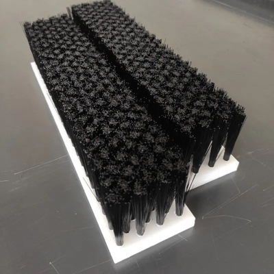 Custom CNC Machine Plate Brush with PVC Base and Nylon Bristles