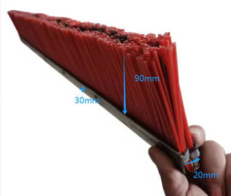 Industrial Brush Strip PP And Steel Wire Material Bristle Brushes Red Brick Machine Strip Brush