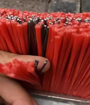 Industrial Brush Strip PP And Steel Wire Material Bristle Brushes Red Brick Machine Strip Brush