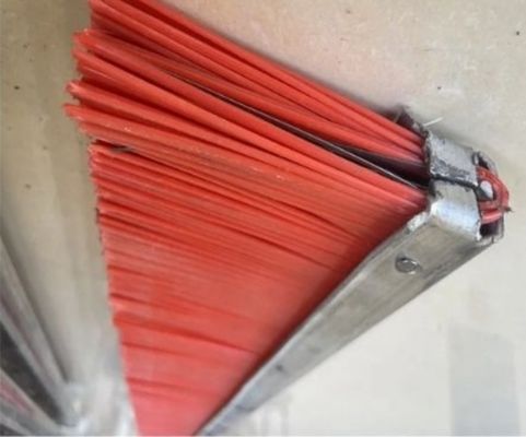 Industrial Brush Strip PP And Steel Wire Material Bristle Brushes Red Brick Machine Strip Brush
