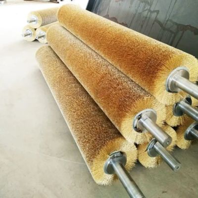 Customized Industrial Copper-Plated Steel Wire Winding Cylindrical Wire Brush For Wood Texture Processing