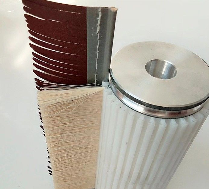 Grit 120 Sandpaper+Sisal Abrasive Brush Roller Polishing Strip Brushes For Sander Machine