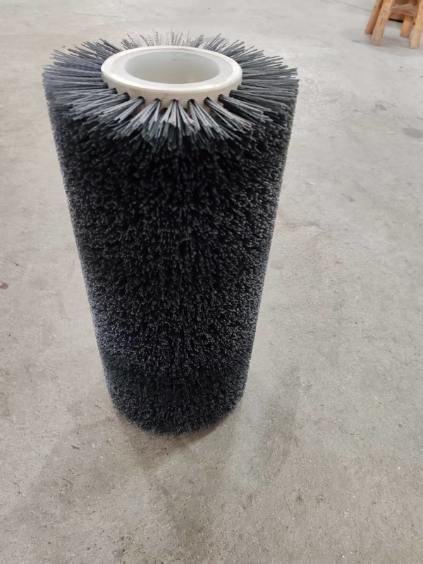 Custom Nylon Abrasive Wire Roller Brush Plastic Tube Hair Transplantation Brushes For Wood Polishing