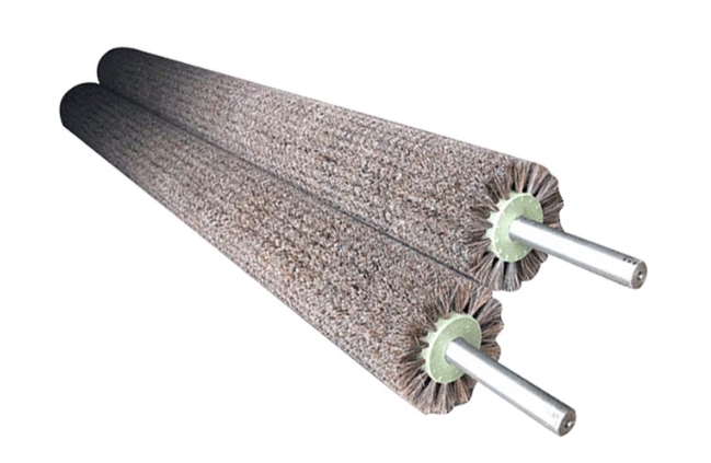 Industrial Cylindrical Brush Custom Horsehair Roller Brush For Wood And Metal Polishing